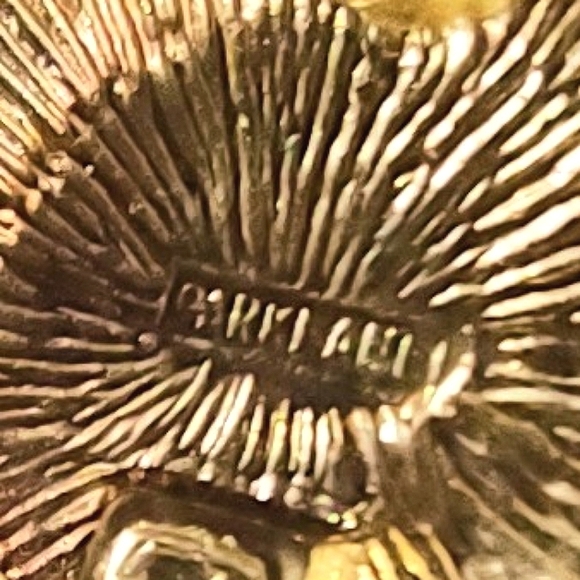 Clip-on Gold Earrings w/Black Enamel & Pearls - Picture 6 of 9